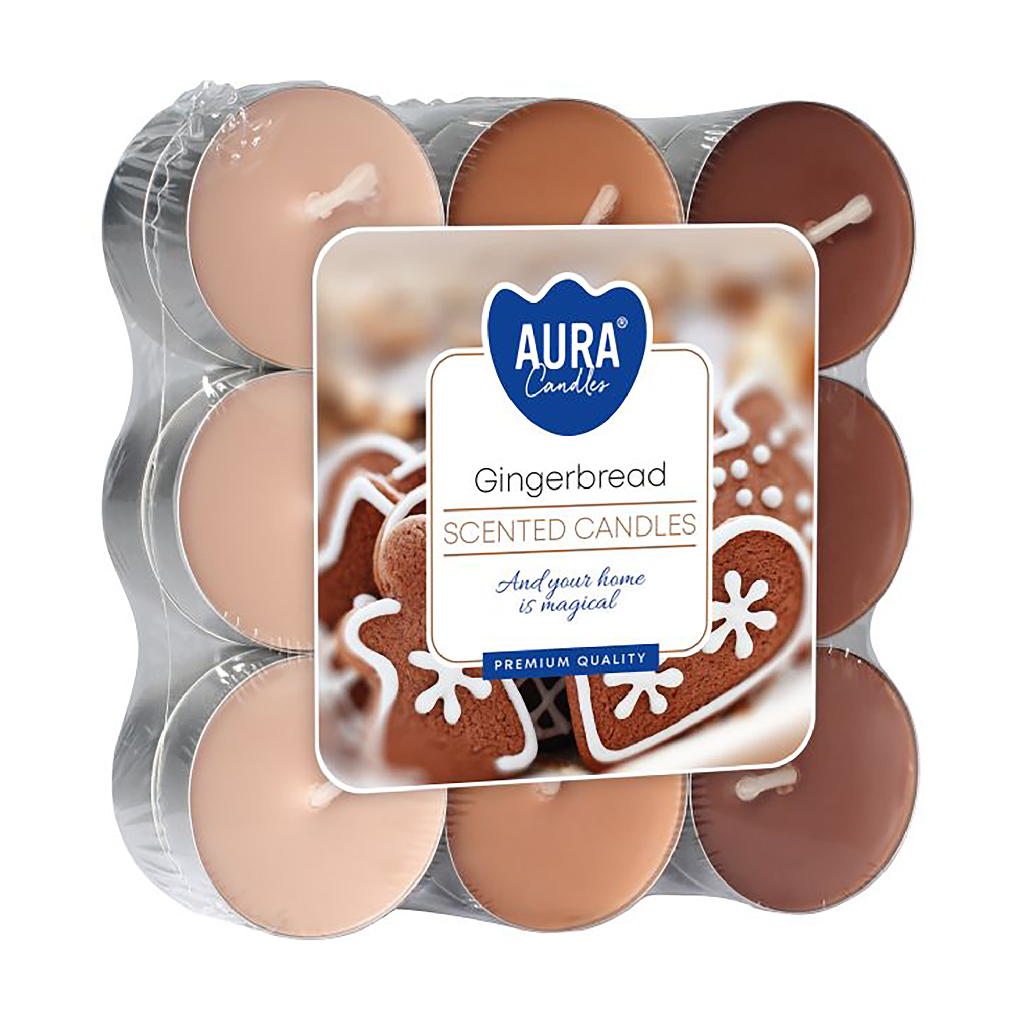 Ароматична свічка Bispol Scented Candle Aura Gingerbread, 18 шт (p15-346)