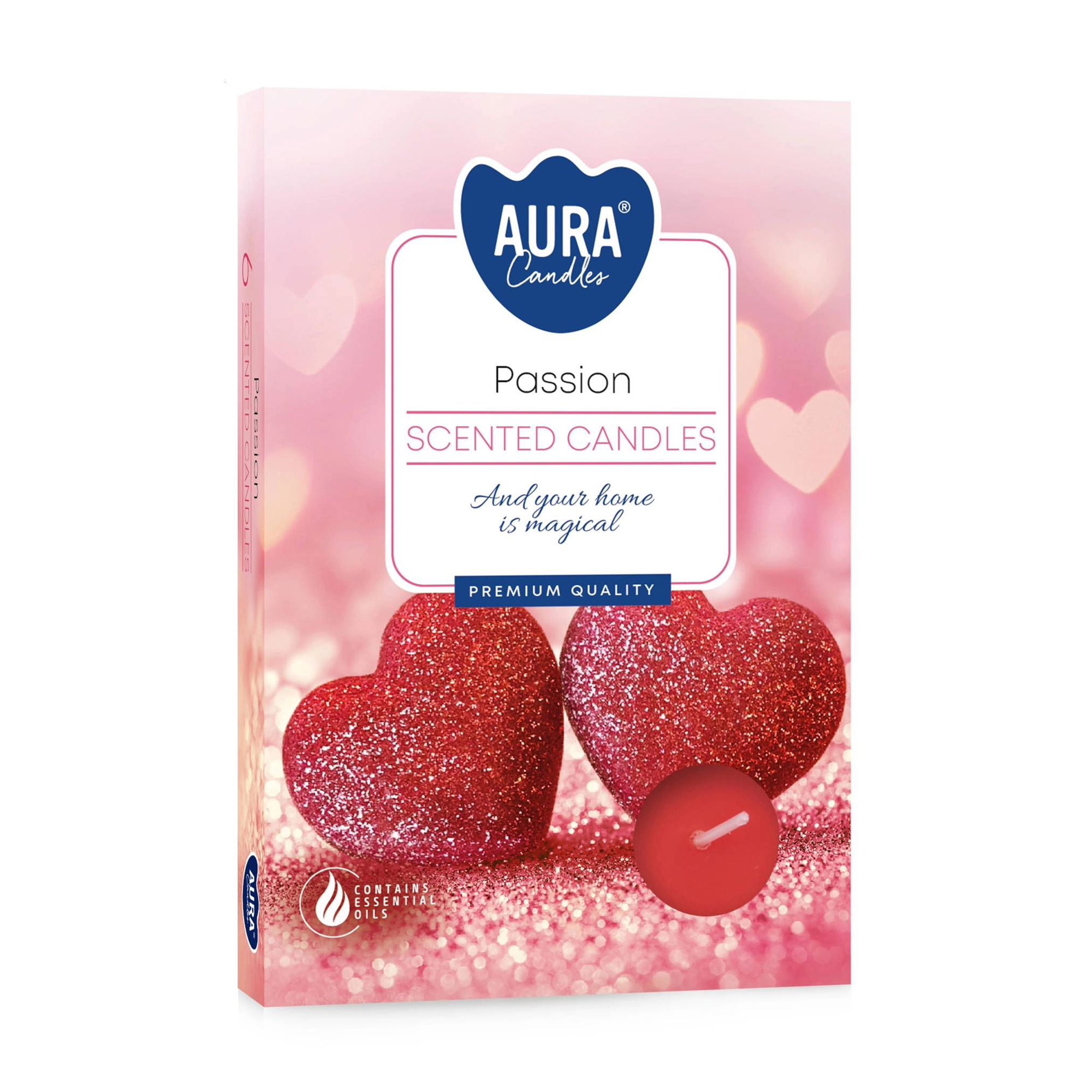 Ароматична свічка Bispol Scented Candle Aura Passion, 6 шт (p15-380)